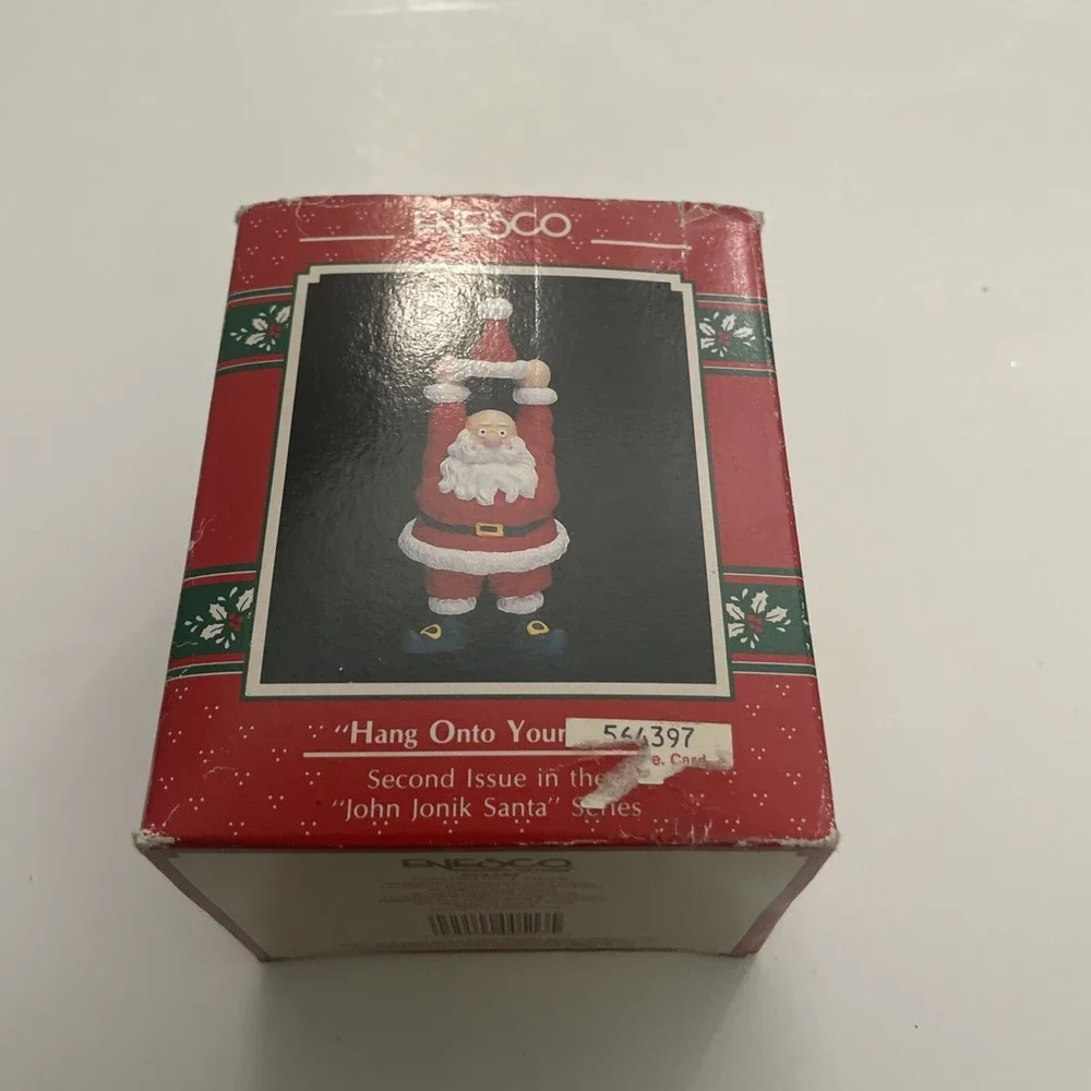 Enesco Treasury John Jonik Santa Ornament Hang Onto Your Goodies 544397